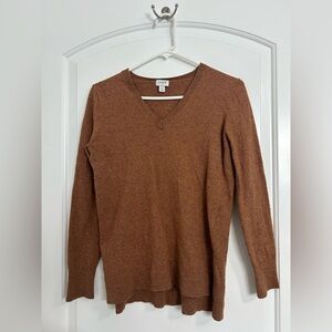 J. Crew Wool-Blend V-Neck Tunic Sweater size small fall preppy cozy